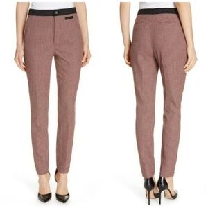 $350 GREY JASON WU Milano Stretch Skinny Pants Houndstooth Plaid Red Multi 4